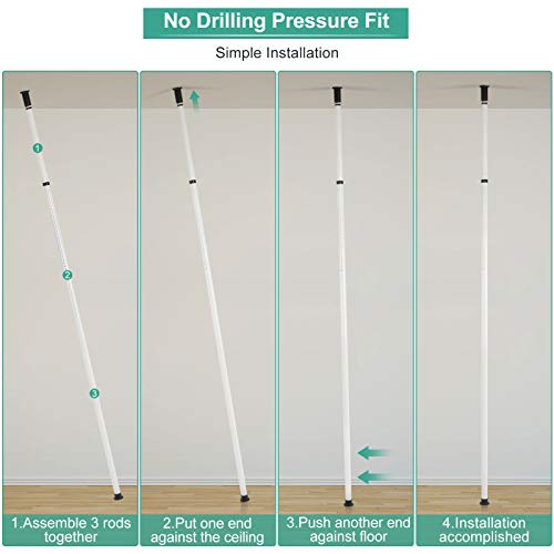 Begehbarer Kleiderschrank System, Teleskop Kleiderständer Kleiderstange Regal Teleskop Garderobe System Offen Teleskopstange Garderobensystem Kleiderstangen Kleiderständer DIY mit 6 Stangen