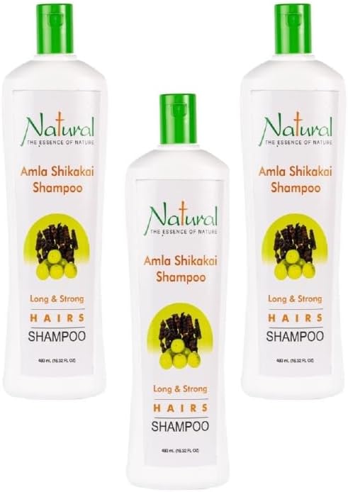Natural The Essence of Nature Amla Shikakai Shampoo for Hair 480ml (Pack of 3)