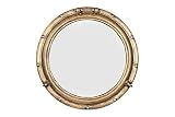 Creative Co-Op Round Metal Porthole Wall Mirror, Gold