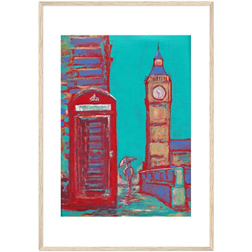 Art mural paysage urbain Big Ben encadré en bois pour habiller un mur