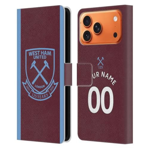 Cadeau West Ham étui portefeuille personnalisé pour iPhone 17 Pro Max