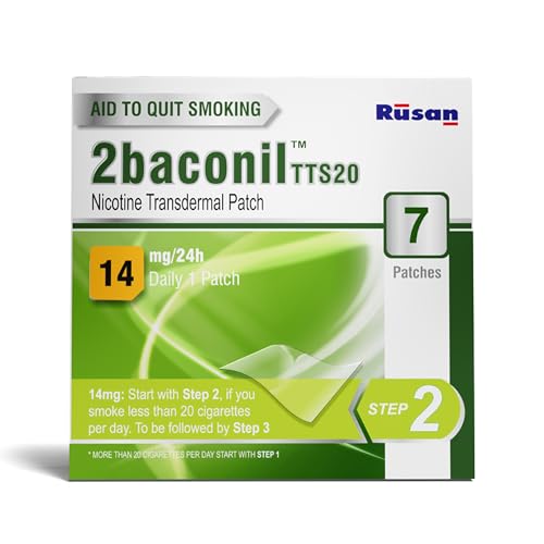 Image of Rusan 2baconil TTS20 Nicotine Patch 14mg Step 2 | 7 Patches | Quit Smoking Aid | 24h Drug Delivery System