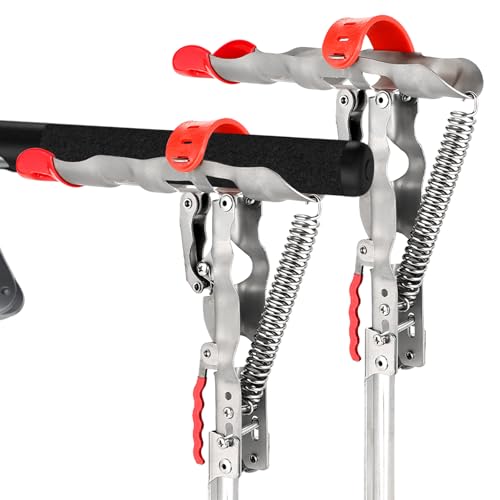 FLKQC Automatic Spring Fishing Rod Holder 2Pcs Stainless Steel Fishing Rod Stand Adjustable Fishing Rod Holder with Single Spring for Loaded Tip-up Action for Ground Support Brackets Fixed Bracket