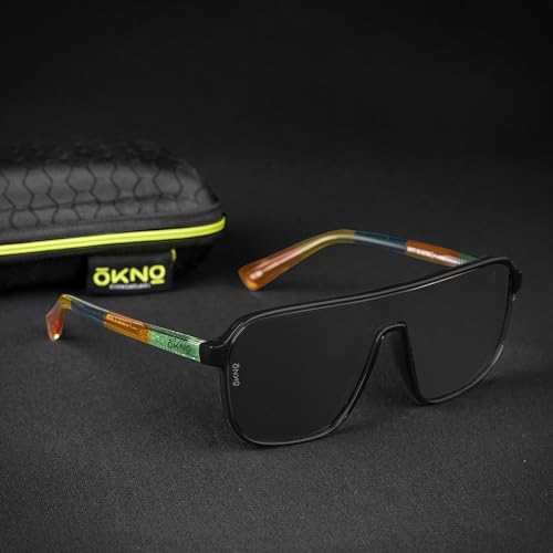 Image of Eyewearlabs OKNO | Polarized Over-Sized Unilens Rectangular Branded Stylish Sunglasses For Men & Women | 100% UV Protection Shades | Cricket Sports Cycling Driving | RYFT