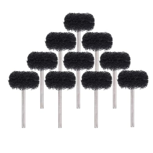 GYQIZSS Juego de accesorios de herramientas rotativas con vástago de 3mm, rueda pulidora de nailon, cepillo abrasivo, 10 Uds.