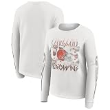 WEAR by Erin Andrews Women's White Cleveland Browns Graphic Waffle Long-Sleeve T-Shirt