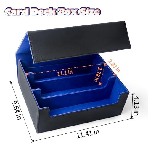 AWESOPAL Card Deck Box Fits MTG YGO PTCG, 1800+ Trading Card Storage Box with Magnetic Closure & 8 D