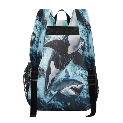 Shark Deep Sea Clear Backpack Heavy Duty See Through Transparent PVC BookBag for Kids Boy Girl School Work3