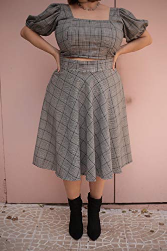 Saia Godê Xadrez - Plus Size Tamanho:2 (48)