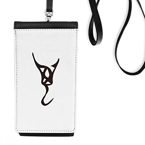 Wan Faux smartphone bourse en cuir suspendu pour téléphone portable noir avec motif inscription