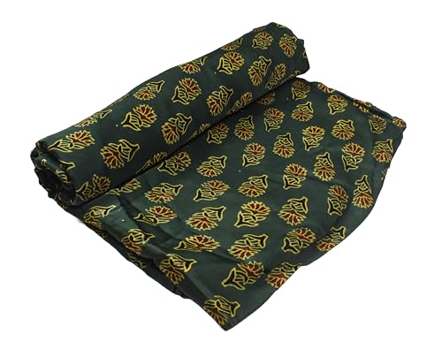 Image of Ethnics of Kutch Womens's Ajrakh Modal Silk Natural Dye Hand Block Print Unstitched Kurta Fabric