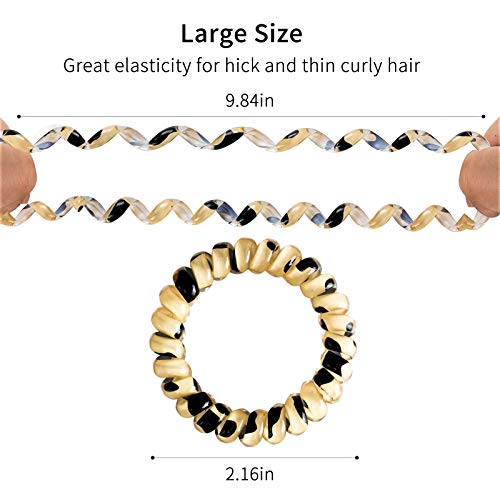 79Style 30Pcs Spiral Hair Ties No Crease Coil Hair Ties Spiral Ponytail Holder Plastic Scrunchies For Thick Curly Hair Girls Women (Leopard 10 Colors) #TOP4