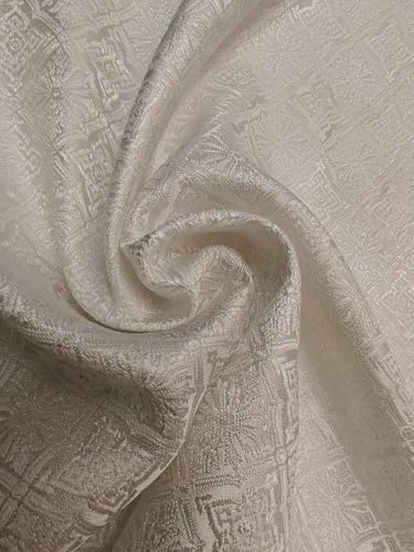Tissu brocart en soie blanc ivoire de haute couture pour robe de mariée d'exception