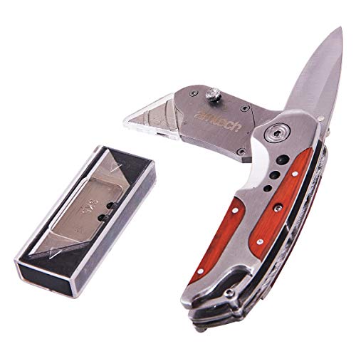 Amtech - 2-in-1 Craft Knife and Folding Utility Knife, Durable and Rust-Proof Stainless Steel, Comfortable Handle for Reduced Hand Fatigue, Lightweight and Portable (Includes 5 SK5 Blades) 1 Amtech - 2-in-1 Craft Knife and Folding Utility Knife, Durable and Rust-Proof Stainless Steel, Comfortable Handle for Reduced Hand Fatigue, Lightweight and Portable (Includes 5 SK5 Blades)