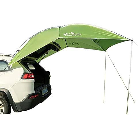 Vilemoon Waterproof Car Awning Sun Shelter, SUV Tailgate Shade Awning Tent,Portable Auto Canopy Camper Trailer Sun Shade for Camping, Outdoor (Green) Cover