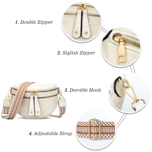 Image of KKXIU Crossbody Sling Bag for Women Trendy Fanny Pack Vegan Leather Chest Bag | Trendy