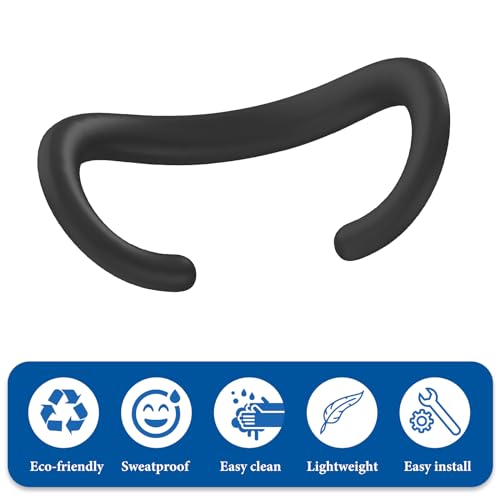 Geekria Silicone Face Pad Cover Compatible with Apple Vision Pro, Washable Anti-Leakage Cushion Pad Mask, Original Headset Replacement Accessories, VR Headset Face Shield (Black) by GEEKRIA - Image 5