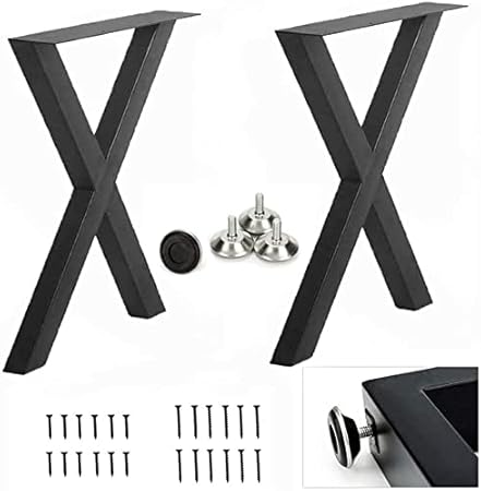 Table Legs 28” Height 20” Wide Desk Legs X Type Iron Bench Legs Metal Table Leg Dining Table Legs Coffee Desk Leg, Set of 2