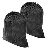 Kichvoe 2pcs Medium Black Nylon Reptile Drawstring Bags 46X58Cm, Portable Snake Pet Carrier for Travel and