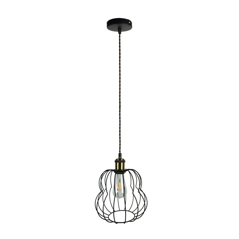 Lámpara colgante de hierro E27 geométrica estilo industrial retro iluminación salón