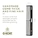 Kent 16T Black Graphite Fine and Wide Tooth for Daily Grooming,Handmade Styling Comb for All Hair Types,Wet or Dry Hair Detangling Comb for Men and Women,Saw Cut Hand Polished,Made in England