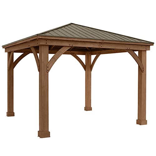 Gazebo with Aluminum Roof by Yardistry Cedar Wood 12' x 12', Perfect Addition for Patio or Garden - Image 2