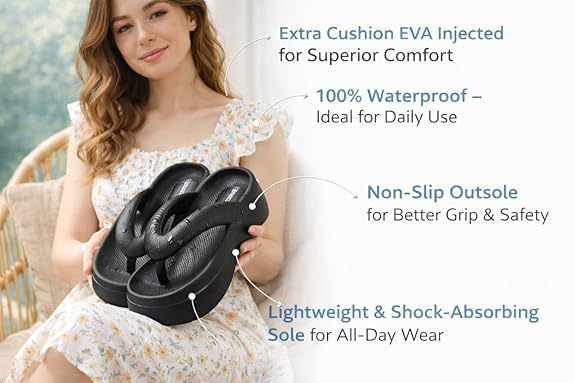 Image of Stylish Extra Soft EVA Cushion Comfort Sliders Slipper For Women | Comfortable & Light Weight | Waterproof & Everyday Use Slip-On For Women's and Girl's
