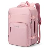 RealCool Travel Backpack for Women Men - Gift for Travelers, Students & Professionals, 15.6 Inch Laptop Carry On Backpack, TSA Flight Approved, College School Business Weekender Daypack -Pink