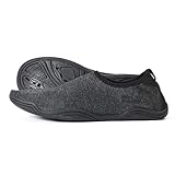 [ヘレイワホ] ウォーターシューズ マリンシューズ 男女兼用 水陸両用 フィットネス ジム ヨガ 軽量 通気 排水 サーフィン シュノーケリング 26cm 杢ブラック