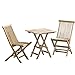 Set da Giardino in Legno di Teak, 3 Pezzi, Tavolo Pieghevole di Forma Rettangolare di Circa 40 x 60 cm e sedie Pieghevoli immagine