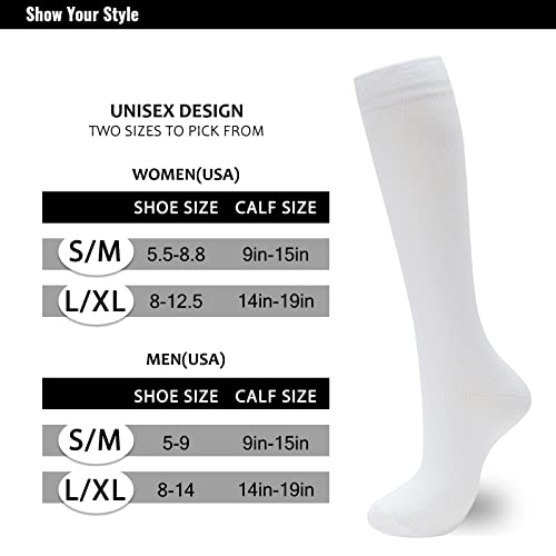 Image of fenglaoda Compression Socks for Women Men 3 Pairs Graduated Compression Support Circulation Socks for Nurses