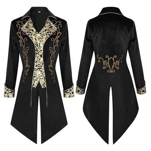Ropa medieval de hombre y abrigo gótico vintage para cosplay de Halloween