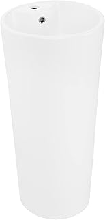 Monaco Circular Basin Pedestal Sink in Matte White