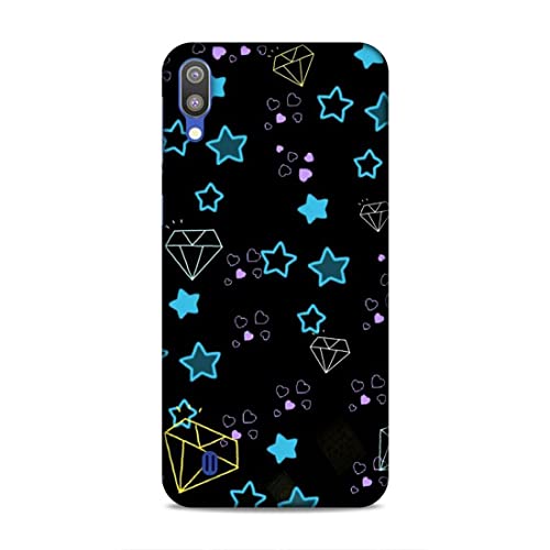 Image of Printed Mobile Back Hard Case Cover for Samsung Galaxy M10 | Stars, Hearts, Lavender, Black love-12