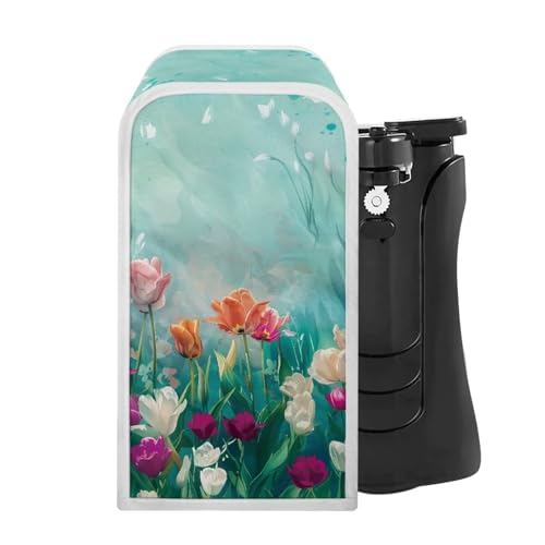 Fuojuvelie Dust Cover for Can Opener Tulip Floral Small Kitchen Applicance Cover for Home Decorations