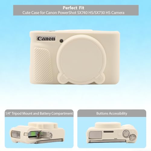 Funda silicona para cámara Canon PowerShot SX740 HS beige miniatura 5