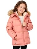 WENTTUO Girls Winter Coat Fleece Jacket Hooded Waterproof Puffer Outerwear Sherpa Lined Parka Thicken Down Warm Coats for Kids