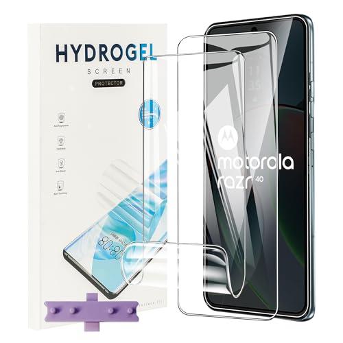 CONAPIKA 2 Piezas Protector de Pantalla para Motorola Razr 40, Anti-Scratch, Sin Burbujas, Alta sensibilidad Película de Hidrogel Flexible, 3D Soft HD TPU Cobertura Completa Protector Pantalla