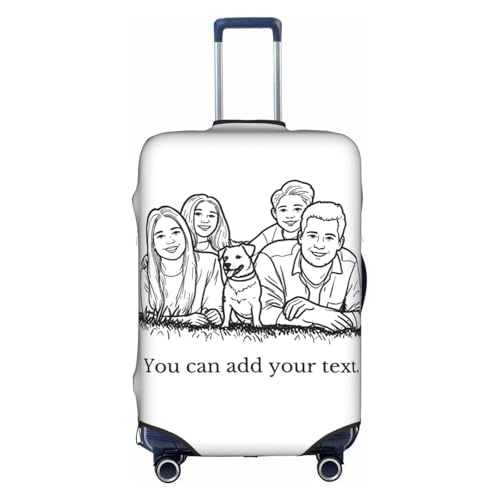 Custom Luggage Cover for Travel Personalized Suitcase Cover with Picture Name Text Double Sided Customized Baggage Covers Anti-Scratch