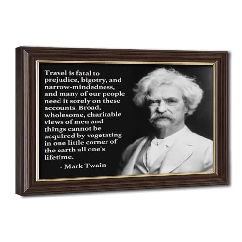 Impression sur toile Mark Twain citation voyage tableau decoration interieure moderne