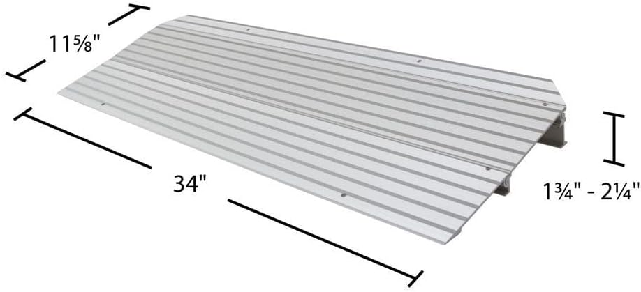 Silver Spring 2-1/4" High Aluminum Mobility Threshold Ramp for Wheelchairs, Scooters, and Power Chairs