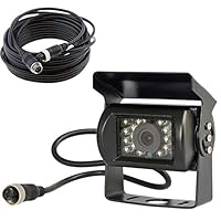 4-polige robuste Nachtsicht-Rückfahrkamera mit 18 IR-LEDs, wasserdicht, für Busse, LKW, Anhänger, 12 V-24 V, mit 15 m langem, 4-poligen Kabel