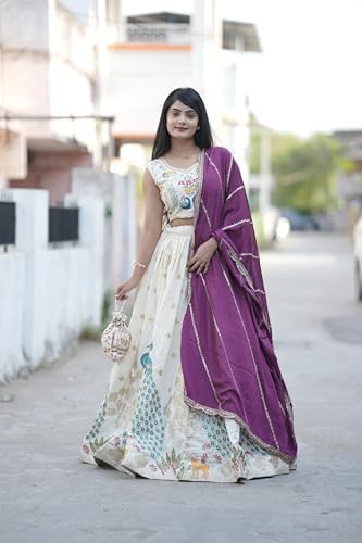 KrishuEthnics Designer Bridal Lehenga Choli Set with Embroidered Border, Traditional PartyWear Collection