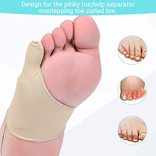 Toothbace Tailor's Bunion Corrector Pads With Gel Cushion, Pinky Toe Separator Straightener Protector Sleeve Shield Spacer Cover Guard For Pain Relief (1 Pair (Pack Of 1)) #TOP2