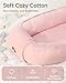Baby Lounger Pillow, Adjustable Baby Lounger for Newborn 0-24 Months, Breathable & Soft Infant Lounger, Tummy Time Baby Lounger for Home and Travel, Baby Girls & Boys Babies Stuff, Pink