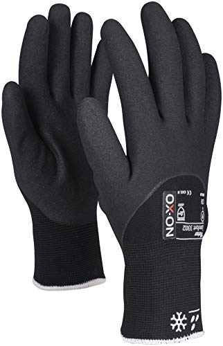 OX-ON HandschuhMan. 1 Paar Freeze Arbeitshandschuhe Winter Gr. 7-11 Thermo gefüttert, Schnittfestigkeitsstufe B (Größe 9/L)