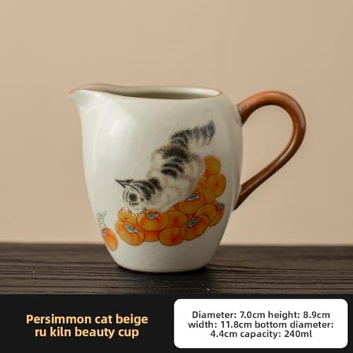 Taza de cerámica Fairness de 240 ml para servir el té sin derrames ni quemaduras 4