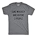 Mens I Like Whiskey and Maybe 3 People T Shirt Funny Saying Drinking Novelty Top Funny T Shirts Introvert Apparel for Men Cool Drinking Short Sleeve Dark Grey L