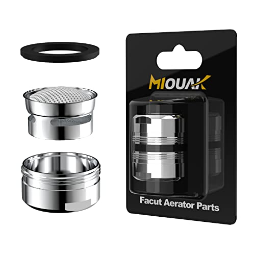 Faucet Aerator Bathroom Sink Aerator Replacement Parts, Chrome Brass Shell 0.94 Inch 24Mm Male Threads Faucet Filter With Gasket For Bathroom Kitchen Silver(2 Pcs) #TOP1