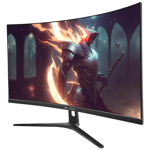 CRUA 32" 144Hz/165Hz Curved Gaming Monitor, Full HD 1080P, 1800R Curvature, 1ms(GTG) Response Time, for Computer Monitors, Laptop, Auto Support Freesync | DP, HDMI Port-Black - Image 3